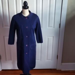 Vintage knits by Thayer navy blue walking coat